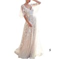 thumbnail image 4 of Sonducket Vestido con cuello en V Traje de fiesta Traje de boda Sexy Multiusos Manga corta Hermosa suavidad al tacto Estilo Ins Vestidos S, 4 of 6