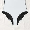 thumbnail image 6 of VISALY Women's One Piece Swimsuit One Shoulder Scalloped Ribbed Swimsuits Slimming Bathing Suit Full Coverage Modest Slimming Swimwear Tummy Control One Piece Beach Bathing Suit Black L, 6 of 7