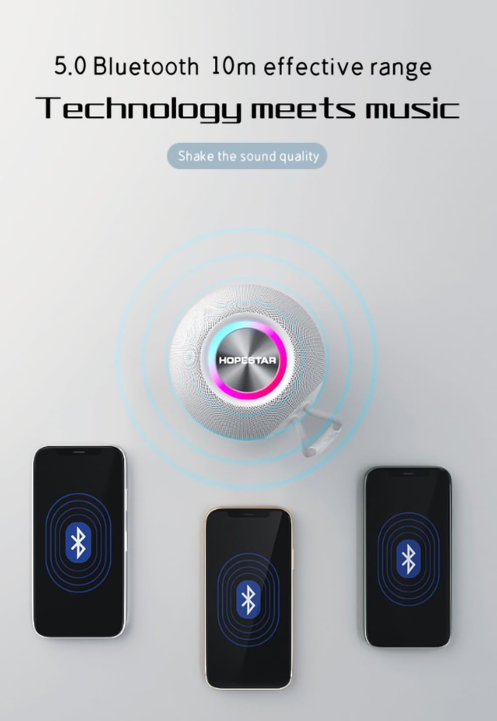 Hopestar H52 Wireless Bluetooth Speaker Outdoor Portable Subwoofer Soundbar For Computer Speakers Music