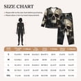 thumbnail image 3 of KLL Gold Pattern Skull Print Women's Long Sleeve Pajamas with Pants Sleepwear Loungewear 2 Set-XX-Large, 3 of 7