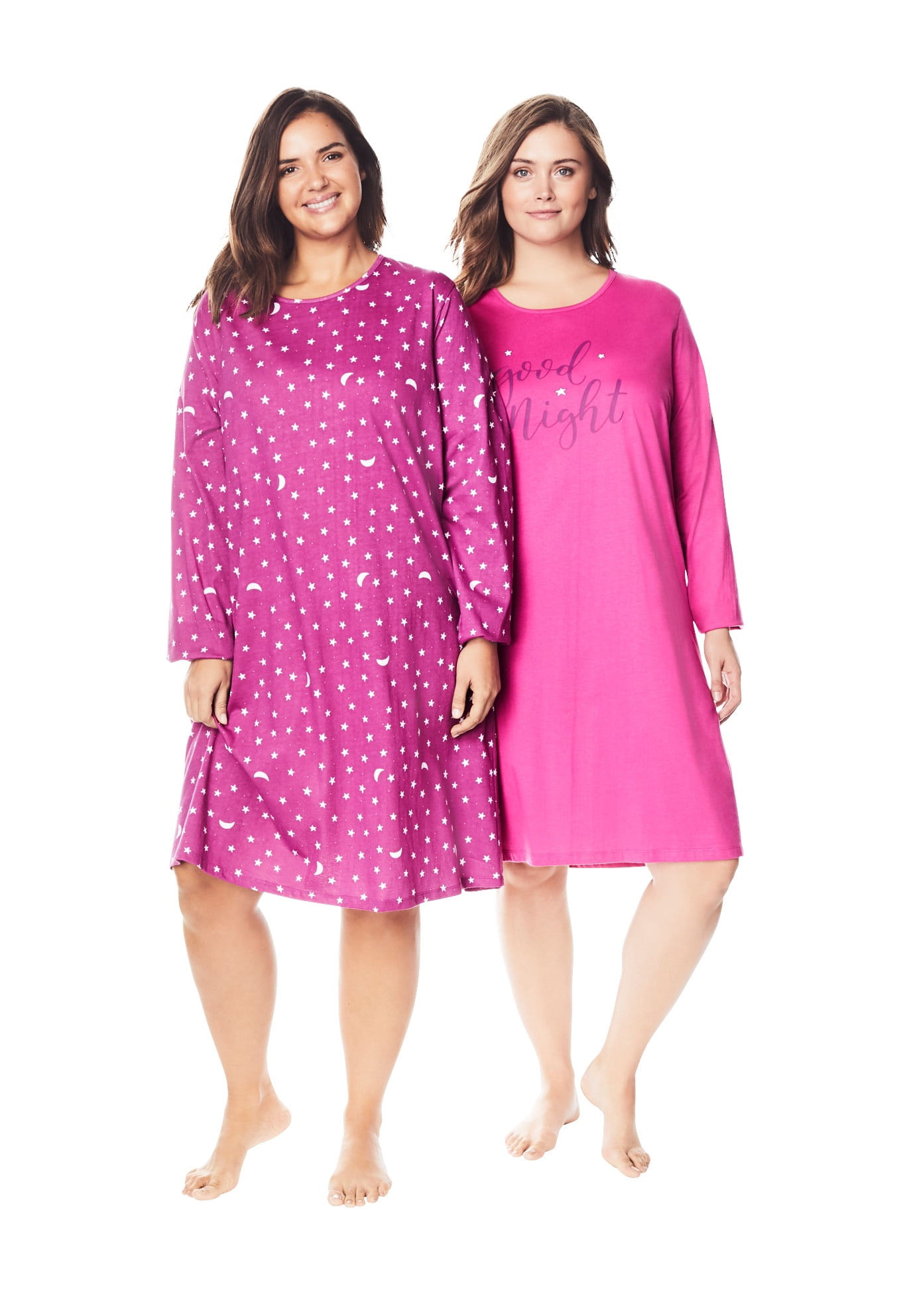 Long-Sleeve Sleepshirts Nightgown 