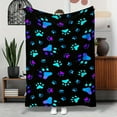 thumbnail image 2 of Ultra-Soft Dog Paw Print Flannel Blanket - Cozy, Durable & Warm for Couch, Naps, Camping & Travel - Perfect Gift for Pet Lovers, Pet Lover Gift | Playful Paw Print | Durable Knit Texture, Dog Blanket, 2 of 6