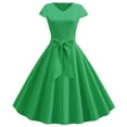 thumbnail image 1 of Outfmvch Robe Renaissance Robe Verte Vintage Col en V Manches Courtes Couleur Unie Robe Décontractée Robe de Cocktail Robe de Soirée Robes pour Femmes Vert P, 1 of 7