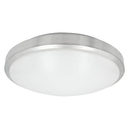 

Maxxima 14 in. LED Round Flush Mount Ceiling Light Fixture Brushed Aluminum Trim Dimmable 3000K Warm White 1600 Lumens