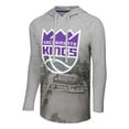 thumbnail image 2 of Men's Stadium Essentials Heather Gray Sacramento Kings Atrium Raglan Long Sleeve Hoodie T-Shirt, 2 of 3