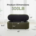 thumbnail image 3 of Comfort Stretch 45x16.5 Inch Green Teddy Storage Ottoman Bench,Oval Footrest with Anti-Slip Legs, 3 of 8