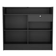 thumbnail image 4 of 48" W * 22" D * 40" H - Checkout Counter With Slatwall Display Front,   Slat Wall Cash Register Stand, Free-Standing Retail Counter Display (Black), 4 of 9