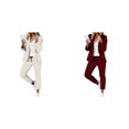 thumbnail image 1 of (2-Pack) Rinsvye Womens Solid Long Sleeve Pants Suit Set With Pockets Elastic Waistband Tailored Fit Business Formal Wear, 1 of 6