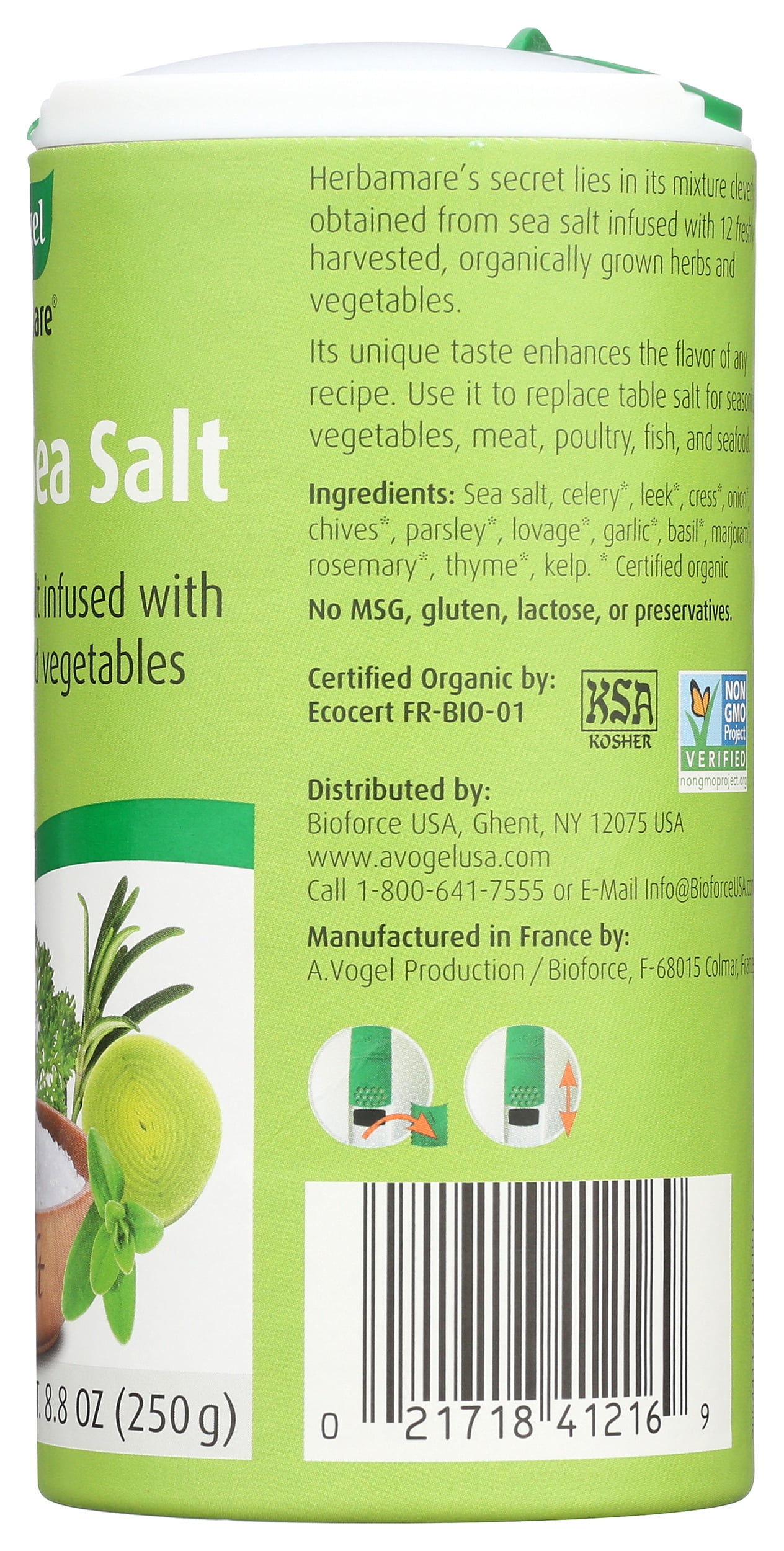 Pack of 6, A Vogel Herbed Sea Salt, 8.8 oz