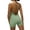 Light Green, variant on EYNMVR Backless Tummy Control Jumpsuits for Women One Piece Workout Jumpsuits Sleeveless V Back Lizvette Scrunch Yoga Rompers
