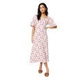 thumbnail image 1 of Dorothy Perkins Womens Ditsy Print Ruched Front Petite Puff Sleeve Midi Dress, 1 of 4