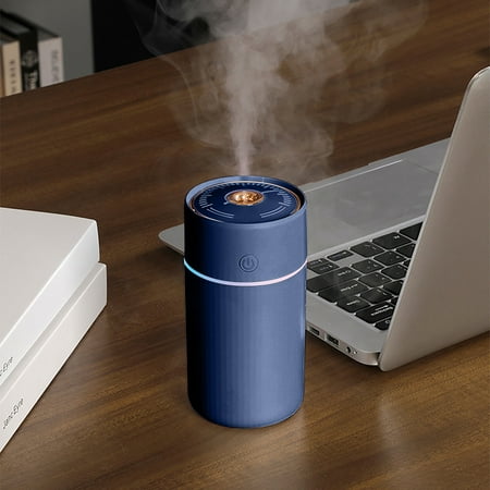 

Christmas Clearance! QLEICOM Humidifiers for Bedroom 250ml Portable Small Cool Mist Humidifiers USB Powered with LED Light Humidifiers for Home Office Car Bedroom Nursery Indoor (Blue)