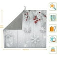 thumbnail image 3 of Dish Drying Mat Snowflake Winter White Berry Absorbent Microfiber Non Slip Quick Dry Heat Resistant Holiday Decorative Kitchen Counter Mat for Plates Cups Glasses 16x18 Inch, 3 of 8