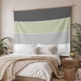thumbnail image 3 of Grey Green Striped Tapestry for Bedroom Wall Hanging Tapestry, Farmhouse Modern Ceiling Backdrop Tapestries Poster Blanket Wall Decor for Teens Room Living Room Dorm 59" x 90", 3 of 8