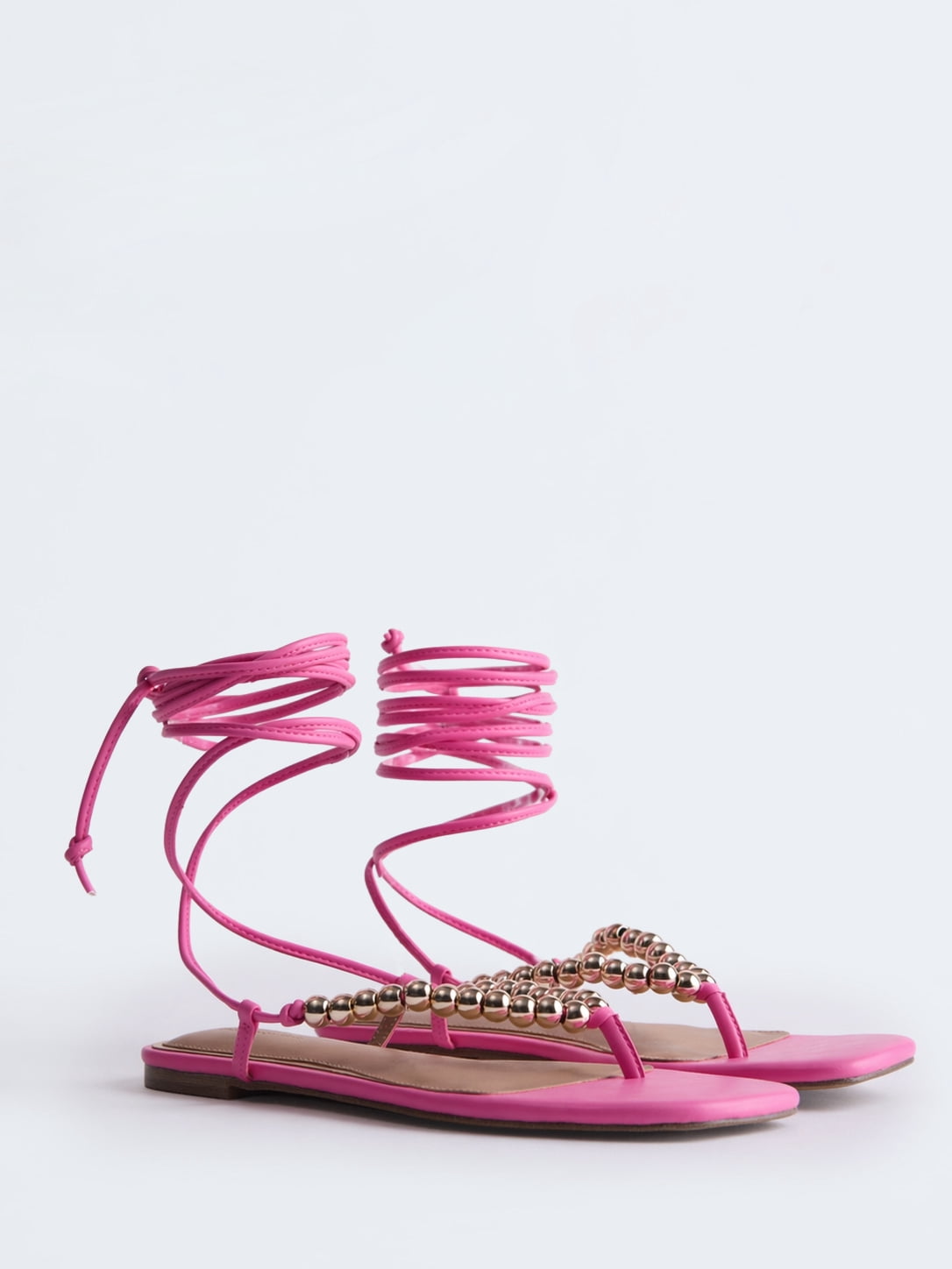 Free Assembly Women's Beaded Wrap Sandals