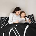 thumbnail image 4 of Homewish Aesthetic Lines Queen Comforter Set,Modern Geometric Comforter Sets Queen,White,Black Reversible,3 Pieces,1 Comforter and 2 Pillowcases, 4 of 7