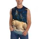 thumbnail image 1 of Fotbe Starry Sky Sleep White Bear Men's Camiseta sin Mangas Estampada para Hombres, Playera Casual para Gimnasio, Entrenamiento, Playa-X-Large, 1 of 7