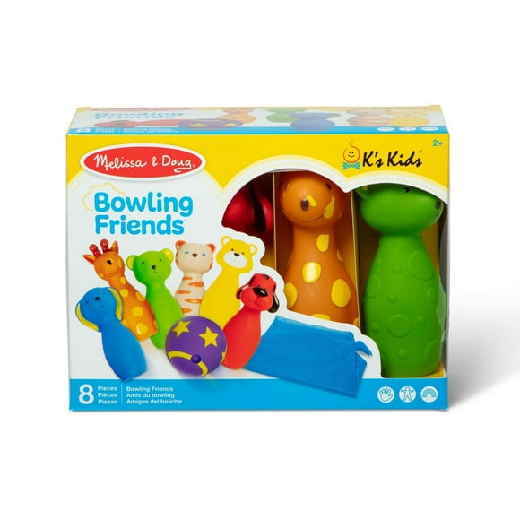 Melissa & Doug K's Kids Bowling Friends Play Set and Game With 6 Pins and Convenient Carrying Case