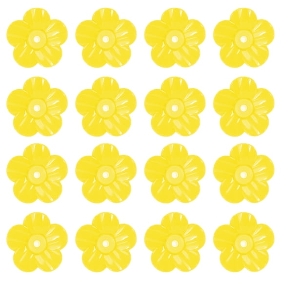 Unique Bargains Hummingbird Feeder Parts Durable Hummingbird Feeder Replacement Flowers Easy Installation Yellow 16 Pcs