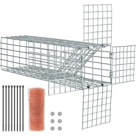 One Way Door for Squirrels Excluder, One Way Squirrel Door and Rodent Trap, Humane Squirrel Traps for Attic with Copper Mesh, Removing Squirrels, Chipmunks for Rooof, Garage，Garden and Chimney