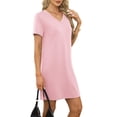 thumbnail image 5 of CIENVNSTG Women V-Neck Sampeel Dresses Sundresses Fashion Clothing Summer Casual Business Elegant Classy Work Clothes Vacation Dress 2026 Pink M, 5 of 6