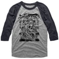 thumbnail image 1 of Poison Chandail Raglan pour Adulte à Manches 3/4 avec Crâne, Serpent et Éclair Music, 1 of 2