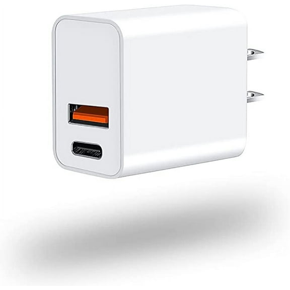 USB C Wall Charger, New 20W Dual Port Iphone Fast Charge Dock Brick Cube Compatible with Apple Watch Series 8 7 6 iPhone 14 13 12 Pro Max XR Airpods, White
