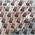 thumbnail image 3 of Guitar Tulle Curtains with Rod Pocket, Repeating Graphic Electric Guitars in Diagonal Order Rock Music Band Songs, Sheer Drape for Wedding Party 2 Panels, 7 Sizes, Red Black White, by Ambesonne, 3 of 3