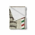 thumbnail image 2 of Pisa Soft Flannel Fleece Throw Blanket, Vintage Style Illustration of Italian Landmark with Lines in Country Flag Colors, Cozy Plush for Indoor and Outdoor Use, 50" x 60", Multicolor, by Ambesonne, 2 of 6