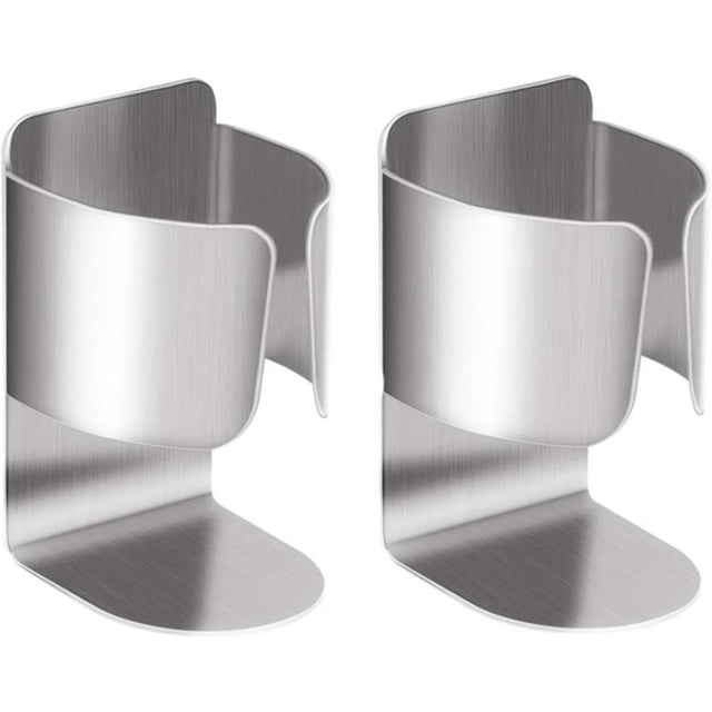 Electric Toothbrush Holder, 304 Stainless Steel Wall Mounted Self Adhesive Storage Organizer Stand Rack for Electric Toothbrush, Toothpaste, Facial Cleanser (Silver 2 Pack)