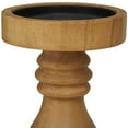 thumbnail image 4 of DecMode 2 Candle Brown Wood Round Turned Style Pillar Candle Holder, Set of 2, 4 of 7