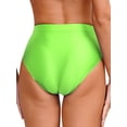 thumbnail image 4 of DPOIS Women's Glossy Seamless Briefs Underwear Stretchy High Waist Bottoms Briefs Fluorescent Green L, 4 of 5