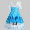 thumbnail image 4 of Moda mujer Feliz Navidad Vintage Santa Claus estampado encaje vestido de fiesta de noche Fridja  qw504, 4 of 5
