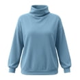 thumbnail image 6 of WIZUTIZ Women's Mock Neck Sweatshirt Long Sleeve Solid Color Casual Pullover Top Loose Fit for Everyday, 6 of 6