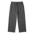 thumbnail image 6 of Vmberlty Men Wide Leg Pants Men's Solid Color Casual Sweatpants Adjustable Drawstring Elastic Waist Pockets Design Casual Fashion Long Trousers, 6 of 6