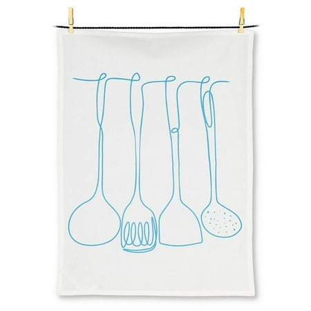

Abbott Collection AB-56-KT-AB-156 20 x 28 in. Utensils Drawing Tea Towel White & Blue