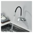 thumbnail image 2 of Chrome Kitchen Sink Faucet, Universal Black Hose Multi-Mode Spout Wall Mount, Cold Hot Water Mixer Kitchen Washbasin Tap, 2 of 12