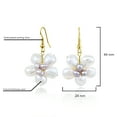 thumbnail image 2 of Vintage White Freshwater Pearls Flower Gold Over .925 Silver Dangle Earrings, 2 of 5