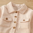 thumbnail image 2 of Vedolay Girl's Blazer jackets Girls Long Sleeve Sherpa Jackets Winter Padded Top for Kids Outfit,Beige 4-5 Years, 2 of 5