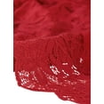 thumbnail image 6 of INSPIRE CHIC Valentine's Day Women's Shrugs Floral Lace Cardigan 3/4 Sleeves Sheer Cover Up Top M Deep Red, 6 of 7