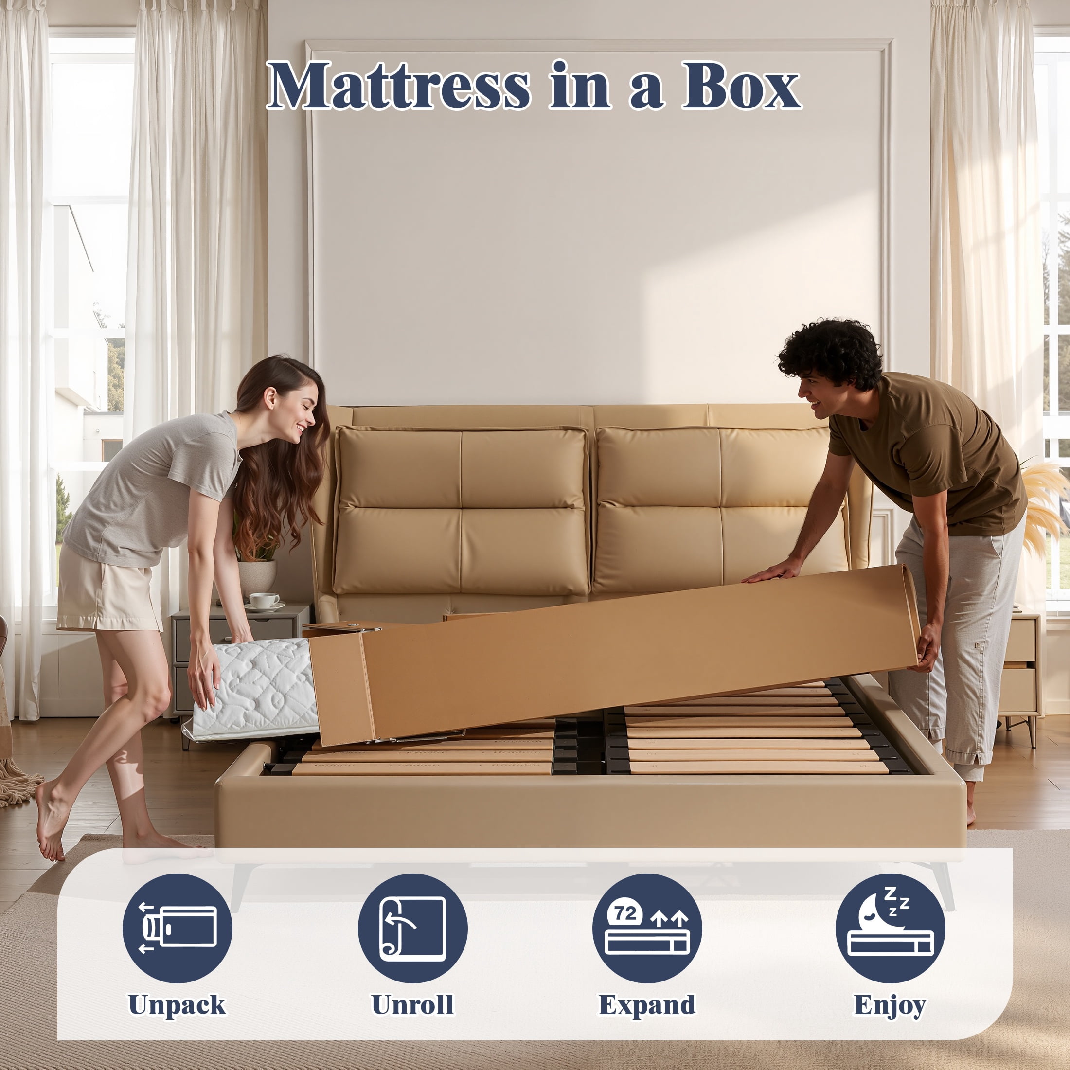 Full Size Mattress, Paproos 10" Memory Foam Hybrid Mattress in a Box, Cool Individual Pocket Spring Full Mattress with Breathable Knitted Cover, Edge Support, Medium Firm, CertiPUR-US, White/Black