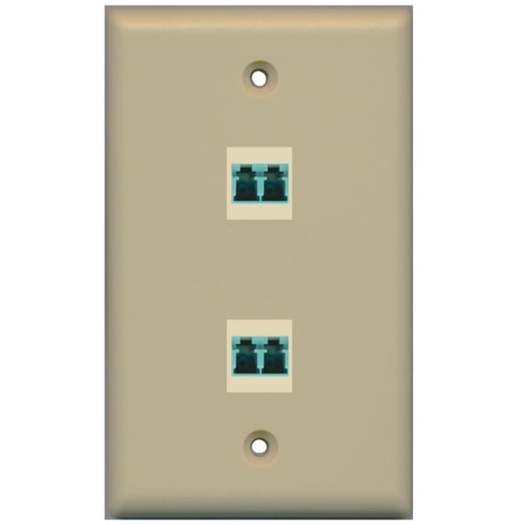 RiteAV - 2 Port LC Fiber 10GB Duplex Wall Plate - Ivory