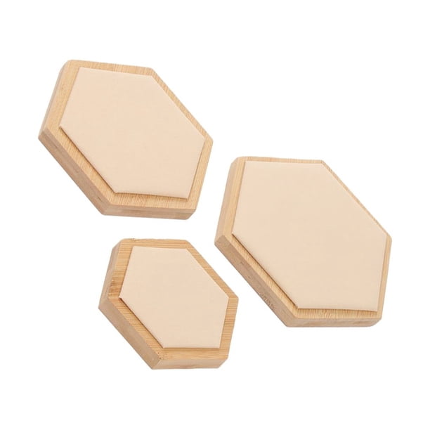 Minnieouse Bandeja de exhibición hexagonal con superficie de terciopelo, textura suave y protección a prueba de arañazos, 3 pack/lote Ropa, zapatos y accesorios Miscelánea Beige