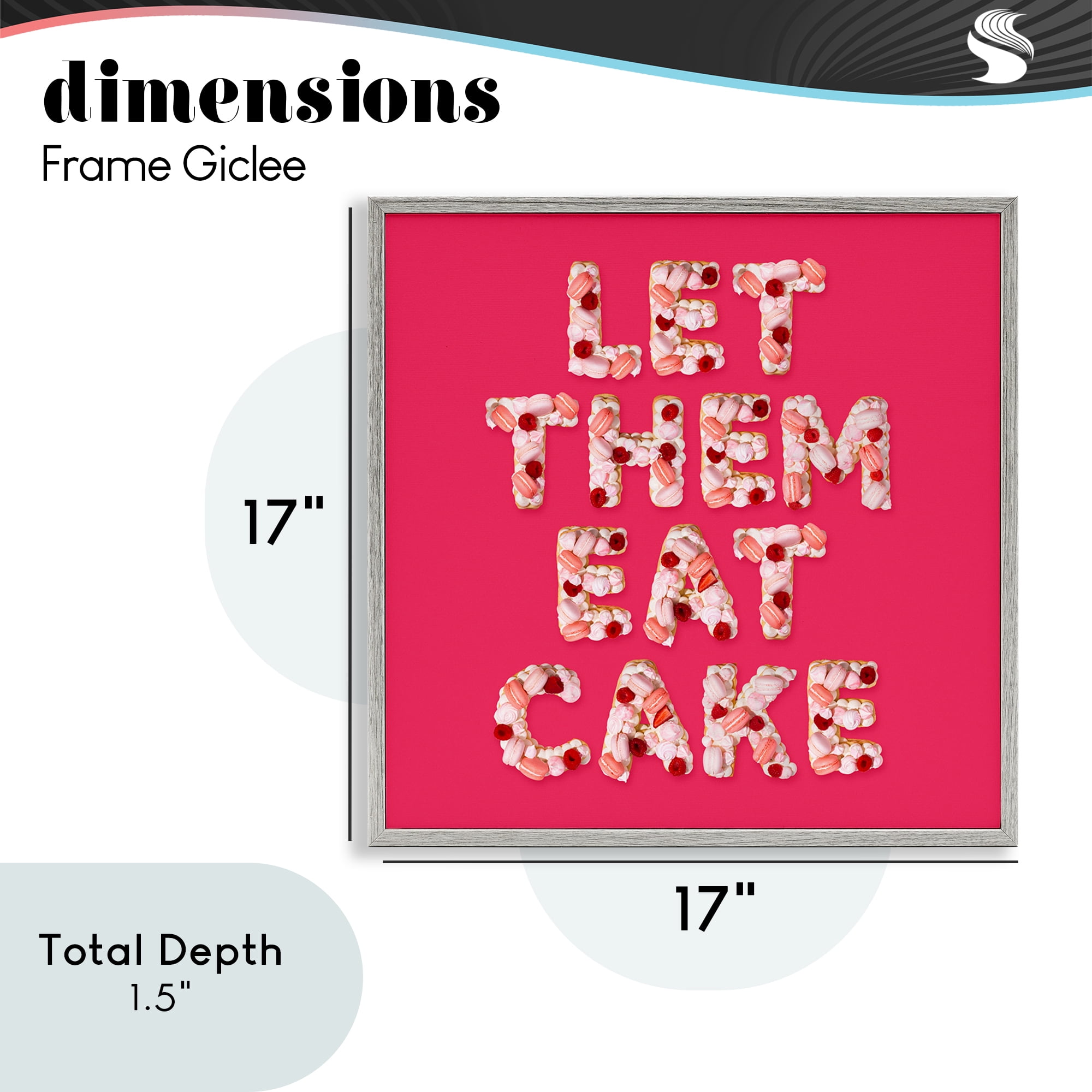 Let Them Eat Cake Gray Framed Giclee Art, design by LISH Creative