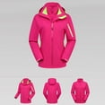 thumbnail image 4 of Htigea 3 in 1 Women's Windbreaker Detachable Jackets Fall Winter Windproof Waterproof Hiking Coats Outdoor Athletic Pink S, 4 of 4