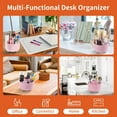 thumbnail image 4 of SUSWIM 5-Compartment Desktop Organizer & Holder with Rotating Organizers, Pink, 4 of 6