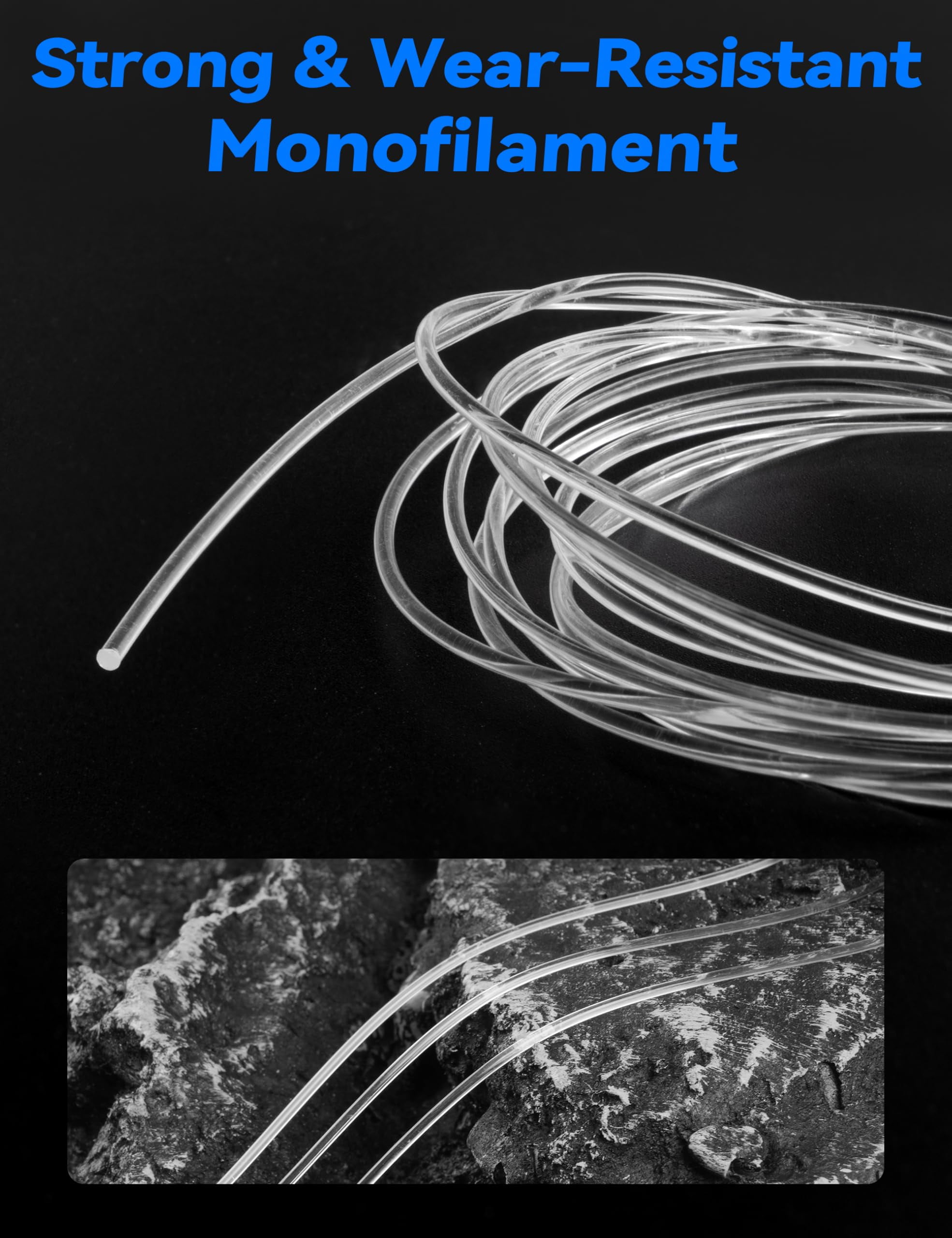 BLUEWING Monofilament Wind-on Leader High Strength Mono Loop to Loop Fishing Leader Line for Vertical Jigging, Swordfish & Trolling, 150lb 1.2mm 150ft