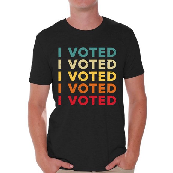 Awkward Styles Political Shirt for Men I Voted Color Shirt Election 2020 Support Democracy Clothing for Men Voter T Shirt USA 2020 Election United States Mens Shirt
