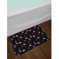 thumbnail image 2 of Lotus Bath Mat, Abstract Modern Pattern of Flowers Crescent and Star on Dark Background, Plush Bathroom Decor Mat with Non Slip Backing, 29.5" X 17.5", Charcoal Grey Multicolor, by Ambesonne, 2 of 2