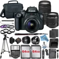 thumbnail image 1 of Canon EOS 2000D / Rebel T7 DSLR Camera with 18-55mm + 75-300mm Lens + 2 Pcs 64GB Memory + Tripod + Case + ZeeTech Kit, 1 of 9